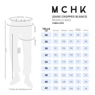 Foto 6 | Foto 6 | Jeans De Mezclilla Mchk Corte Cropped. Para Hombre. Color Blanco. Modelo 8062