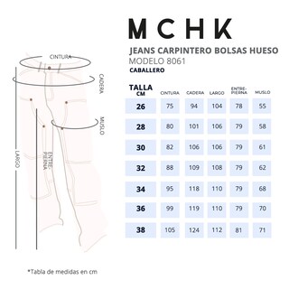 Foto 6 | Foto 6 | Jeans De Mezclilla Mchk Corte Carpintero, Diseño De Bolsas. Para Hombre. Color Hueso. Modelo 8061