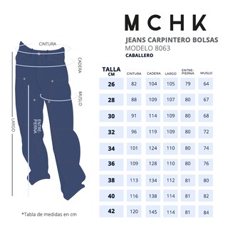 Foto 7 | Foto 7 | Jeans De Mezclilla Mchk Corte Carpintero, Diseño De Bolsas. Para Hombre. Color Azul. Modelo 8063