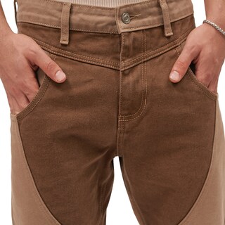 Foto 4 | Foto 4 | Jeans De Mezclilla Mchk. Cropped, Diseño Bicolor, Color Tabaco Y Arena. Para Hombre. Modelo 8067