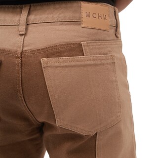 Foto 5 | Foto 5 | Jeans De Mezclilla Mchk. Cropped, Diseño Bicolor, Color Tabaco Y Arena. Para Hombre. Modelo 8067
