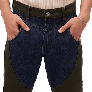 Foto 4 | Foto 4 | Jeans De Mezclilla Mchk. Cropped, Diseño Bicolor, Color Militar Y Azul. Para Hombre. Modelo 8070