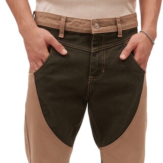 Foto 4 | Foto 4 | Jeans De Mezclilla Mchk. Cropped, Diseño Bicolor, Color Militar Y Arena. Para Hombre. Modelo 8068