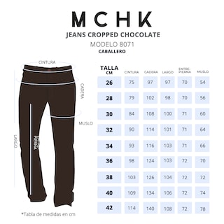 Foto 5 | Foto 5 | Jeans de Mezclilla Mchk Cropped 8071 Cafés para Hombre