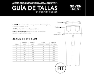 Foto 5 | Foto 5 | Jeans Mezclilla Hombre Pantalon Slim Cintura Regular Seven Jeans