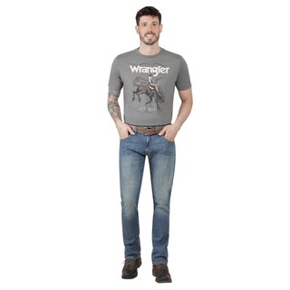 Foto 4 | Foto 4 | Jeans Vaquero Wrangler Hombre Western Slim Straight 320 Azul