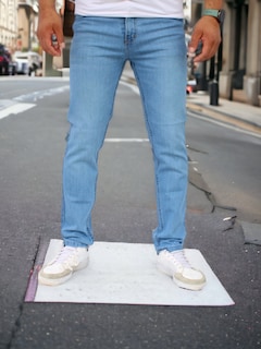 Foto 1 | Foto 1 | Pantalon Slim Fit Mezclilla Azul Claro