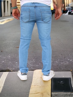 Foto 3 | Foto 3 | Pantalon Slim Fit Mezclilla Azul Claro