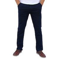 Pantalón Recto De Gabardina Stretch Color Marino John Silver