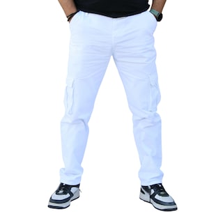 Foto 1 | Foto 1 | Pantalón Cargo Recto De Gabardina Blanca John Silver
