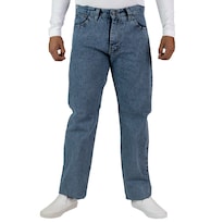 Pantalón De Hombre Vaquero Grueso Azul Deslavado