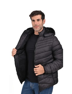 Foto 2 | Foto 2 | Chamarra Capitonada Afelpada Impermeable Hombre Casual