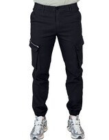 Pantalon Cargo Bolsas Laterales Caballero Negro Roosevelt C352