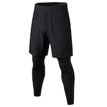 Short Deportivo Compresión Con Licra 2 En 1 L/xl Eo Safe Imports Esi-15199 Negro