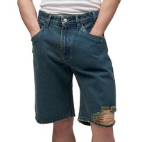 Short De Mezclilla Mchk. Desgastado, Caballero, Color Mar Arena. Modelo 8078