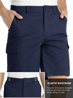 Foto 5 | Foto 5 | Pantalones Cortos Cargo Tacvasen De Algodón De Secado Rápido Para Hombre, Color Azul Marino - Venta Internacional.