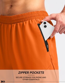 Foto 4 | Foto 4 | Pantalones Cortos Para Correr Pudolla Para Hombre, Entrenamiento Atlético, Color Naranja - Venta Internacional.