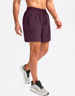 Foto 2 | Foto 2 | Pantalones Cortos Para Correr Pudolla Para Hombre, Entrenamiento Deportivo, Color Vino, Talla L - Venta Internacional.