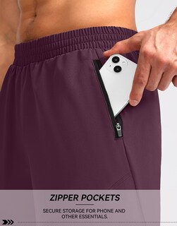 Foto 4 | Foto 4 | Pantalones Cortos Para Correr Pudolla Para Hombre, Entrenamiento Deportivo, Color Vino, Talla L - Venta Internacional.