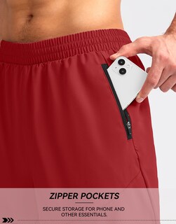 Foto 4 | Foto 4 | Pantalones Cortos Para Correr Pudolla Para Hombre, Entrenamiento, Atlético, Rojo, Xs - Venta Internacional.