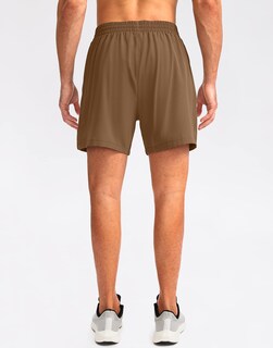 Foto 3 | Foto 3 | Pantalones Cortos Para Correr Pudolla Para Hombre, Entrenamiento, Atlético, Marrón, Talla M - Venta Internacional.