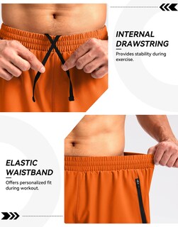 Foto 5 | Foto 5 | Pantalones Cortos Para Correr Pudolla Para Hombre, Entrenamiento, Atlético, Naranja, Talla M - Venta Internacional.