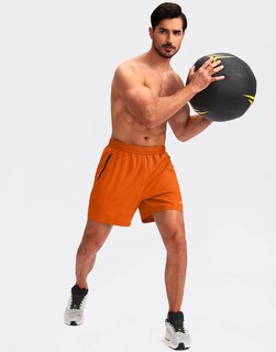 Foto 6 | Foto 6 | Pantalones Cortos Para Correr Pudolla Para Hombre, Entrenamiento, Atlético, Naranja, Talla M - Venta Internacional.