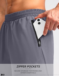 Foto 4 | Foto 4 | Pantalones Cortos Para Correr Pudolla Para Hombre, Entrenamiento, Atlético, Color Gris, Talla Xs - Venta Internacional.