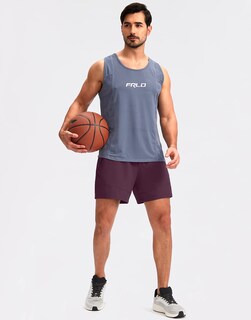 Foto 6 | Foto 6 | Pantalones Cortos Para Correr Pudolla Para Hombre, Entrenamiento, Atlético, Color Vino, 3xl - Venta Internacional.