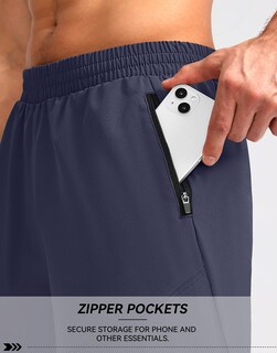 Foto 4 | Foto 4 | Pantalones Cortos Para Correr Pudolla Para Hombre, Entrenamiento Atlético, Azul Marino - Venta Internacional.