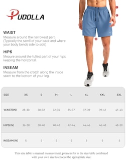 Foto 7 | Foto 7 | Pantalones Cortos Para Correr Pudolla Para Hombre, Entrenamiento Atlético, Azul Marino - Venta Internacional.