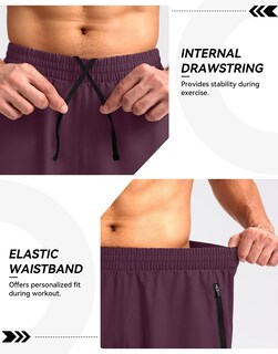 Foto 5 | Foto 5 | Pantalones Cortos Para Correr Pudolla Para Hombre, Entrenamiento Deportivo, Color Vino, Talla L - Venta Internacional.