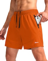 Pantalones Cortos Para Correr Pudolla Para Hombre, Entrenamiento Atlético, Naranja, Xs - Venta Internacional.
