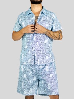 Foto 6 | Foto 6 | Conjunto Hombre Verano Camisa Y Short A Juego Conj-076 Diseño 6 Alberca Playa Y Calor