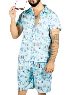 Foto 1 | Foto 1 | Conjunto Hombre Verano Camisa Y Short A Juego Conj-076 Diseño 10 Alberca Playa Y Calor