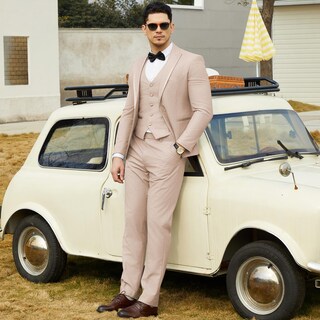 Foto 3 | Foto 3 | Traje De Esmoquin Ween Charm De 3 Piezas, Ajustado, Formal, Para Hombres De Negocios - Venta Internacional.