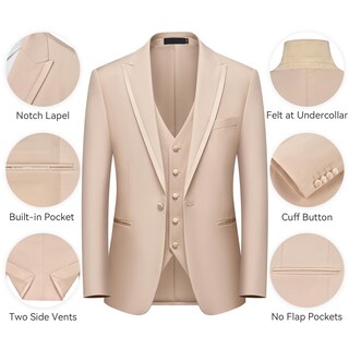 Foto 5 | Foto 5 | Traje De Esmoquin Ween Charm De 3 Piezas, Ajustado, Formal, Para Hombres De Negocios - Venta Internacional.