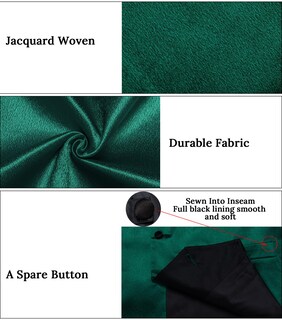 Foto 7 | Foto 7 | Conjunto De Chaleco Y Corbata Dibangu Shiny Satin Para Hombre, Color Verde Boda - Venta Internacional.