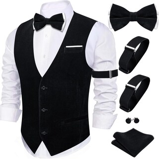 Foto 1 | Foto 1 | Set De Chaleco Barry.wang De Terciopelo Para Hombre, Corbatín, 6 Unidades - Venta Internacional.