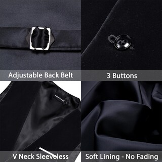 Foto 7 | Foto 7 | Set De Chaleco Barry.wang De Terciopelo Para Hombre, Corbatín, 6 Unidades - Venta Internacional.