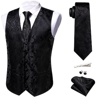 Foto 1 | Foto 1 | Chaleco Floral Formal De Seda Jacquard Con Estampado De Cachemir Para Hombre Barry.wang - Venta Internacional.