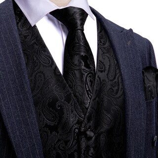 Foto 3 | Foto 3 | Chaleco Floral Formal De Seda Jacquard Con Estampado De Cachemir Para Hombre Barry.wang - Venta Internacional.