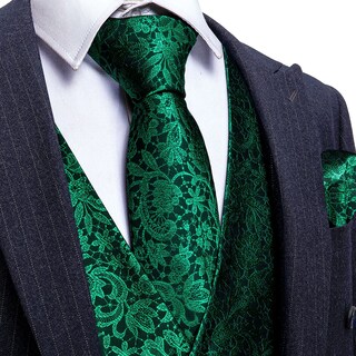 Foto 4 | Foto 4 | Conjunto De Chaleco Formal Para Hombre Barry.wang Paisley Jacquard De Seda, 5 Unidades - Venta Internacional.