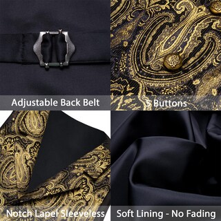 Foto 7 | Foto 7 | Chaleco Barry.wang De Seda Para Hombre Con Solapa, Cuello Tipo Chal Y Corbata - Venta Internacional.