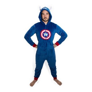 Foto 1 | Foto 1 | Mameluco para Adulto Marvel 0411 Azul Capitán América 1 Pieza
