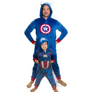 Foto 2 | Foto 2 | Mameluco para Adulto Marvel 0411 Azul Capitán América 1 Pieza