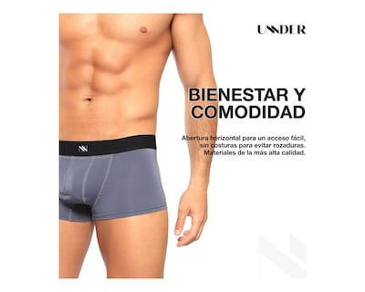Foto 8 | Foto 8 | Boxer Trunks Classic Unnder Ropa Interior Para Hombre 1 Pz Color Gris Oscuro