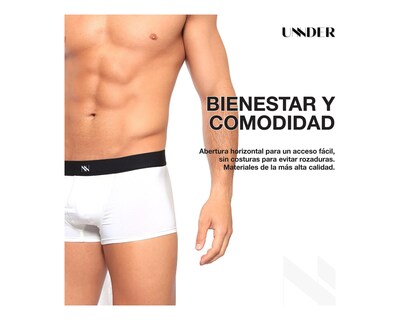 Foto 8 | Foto 8 | Boxer Trunks Classic Unnder Ropa Interior Para Hombre 1 Pz Color Blanco