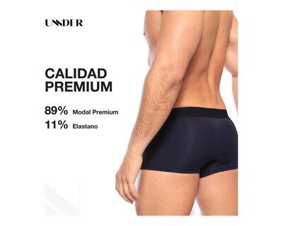 Foto 7 | Foto 7 | Boxer Trunks Classic Unnder Ropa Interior Para Hombre 1 Pz Color Azul Oscuro