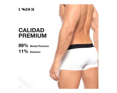 Foto 7 | Foto 7 | Boxer Trunks Classic Unnder Ropa Interior Para Hombre 1 Pz Color Blanco